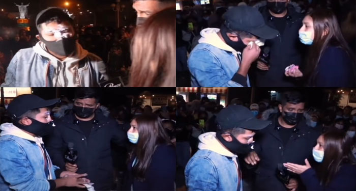 Hombre encuentra a su novia con otro hombre en una fiesta y la mujer no acepta su culpa (Video)