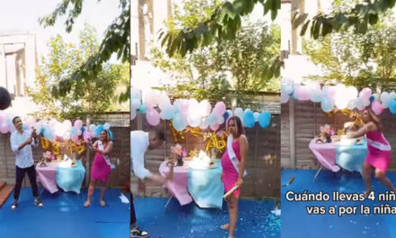Madre pierde el control al conocer el género de su bebé y le pega al padre (Video)