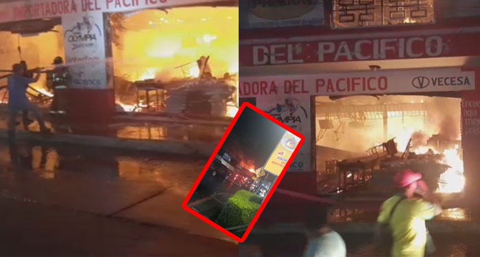 Incendio de grandes proporciones consume varios negocios en Retalhuleu (Video)