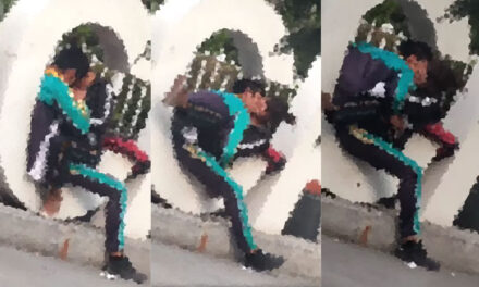 Pareja de estudiantes es captada manteniendo relaciones en la vía pública (Video)