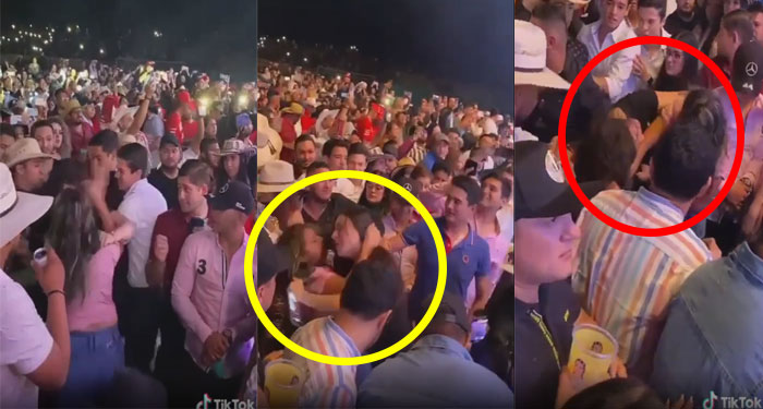 Momento en que dos mujeres se pelean por el amor de un hombre en un concierto (Video)