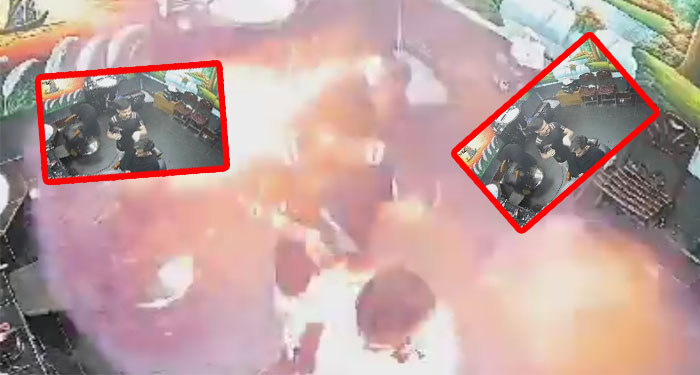 Momento en que explota secadora de cabello en peluquería (Video)