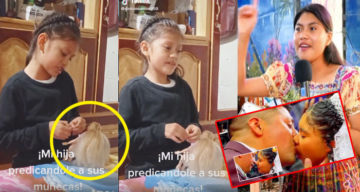 Niña le predica a sus muñecas imitando a la pastora Evangélica que se casó con su primo (Video)
