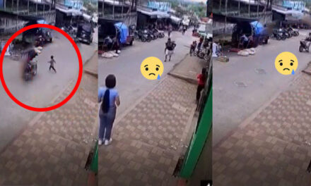 Momento exacto en que motorista arrolla a un niño en Alta Verapaz (Video)