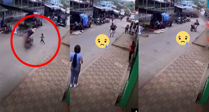 Momento exacto en que motorista arrolla a un niño en Alta Verapaz (Video)