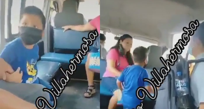 Madre se baja de bus y olvida a su hijo por ir concentrada en el celular (Video)
