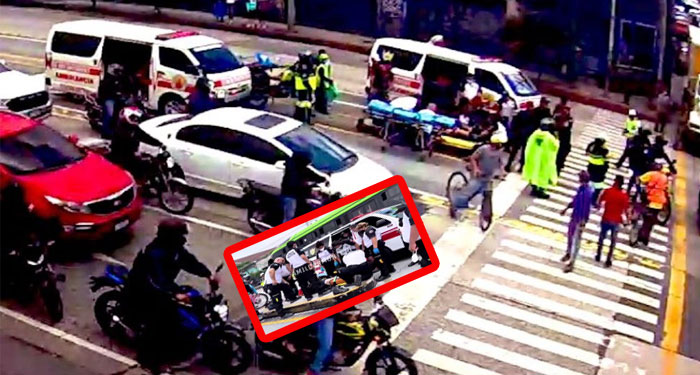 Momento en que conductor de camioneta arrolló a dos agentes de la PNC (Video)