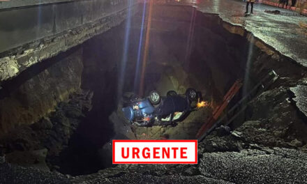 ¡URGENTE¡ Nuevo agujero en Villa Nueva se traga un vehículo (Video)