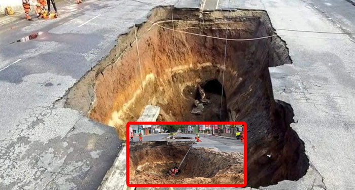 ¡URGENTE! Localizan caverna debajo de colector en el hundimiento de Villa Nueva