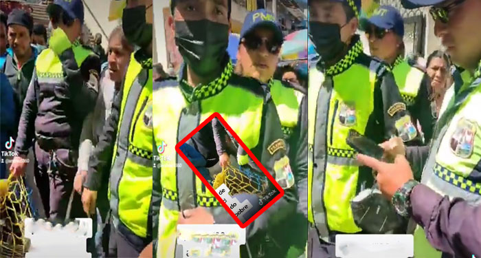 Momento en que PMT le tiran su venta de aguacates a una anciana que vendía en la calle (Video)