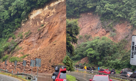 Ruta Interamericana queda bloqueada por derrumbe de gran magnitud (Video)