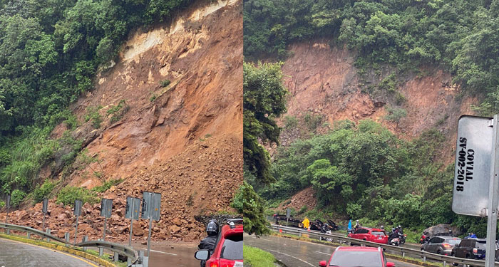 Ruta Interamericana queda bloqueada por derrumbe de gran magnitud (Video)