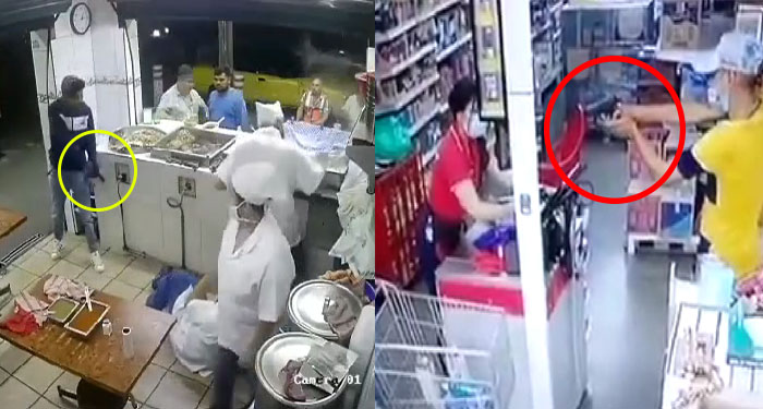 Con arma en mano criminales asaltan a todos los presentes en una taquería (Video)