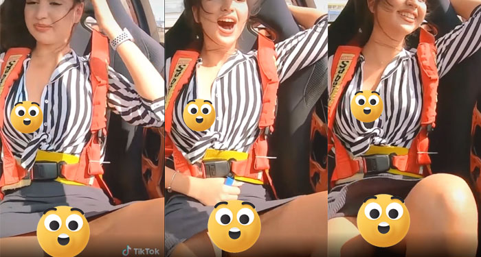 Mujer enseña de más al subirse a un columpio y se vuelve tendencia (Video)
