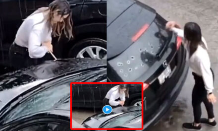 Mujer destruye el carro de su novio al encontrarlo con su amante teniendo relaciones (Video)
