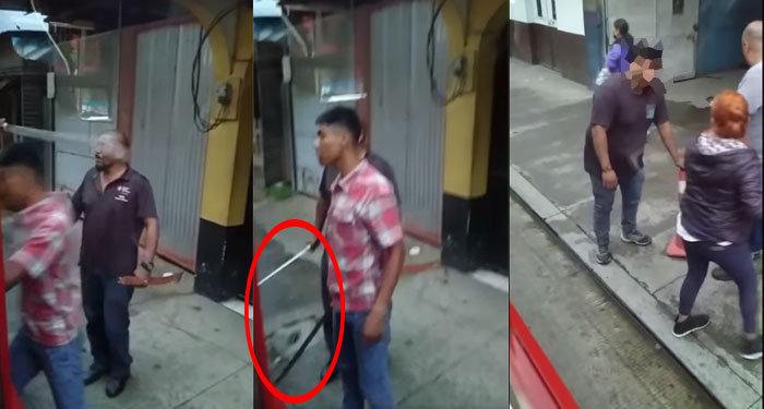 Piloto y ayudante de bus extraurbano se van a los machetazos por pelear el pasaje (Video)