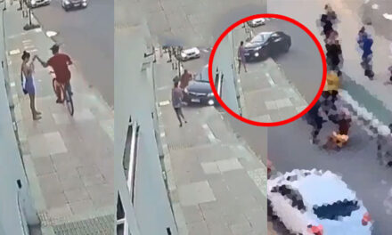 Momento en que conductor atropelló a delincuente al observar que le robaba a su novia (Video)
