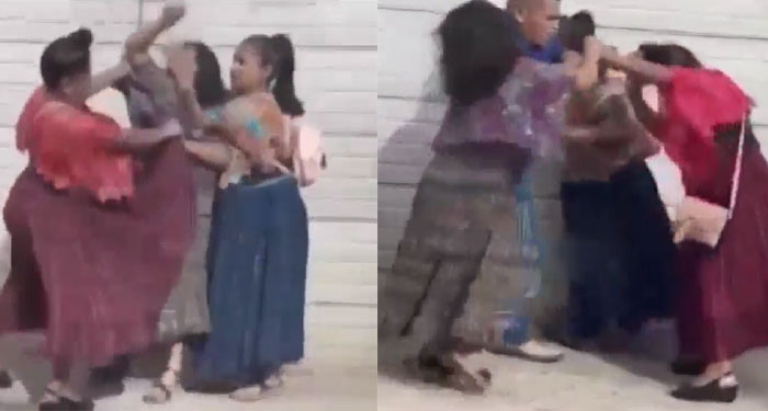 Momento en que tres mujeres se van a los golpes supuestamente por el amor de un hombre (Video)