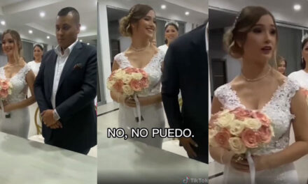 Momento en que hombre se arrepiente en casarse y deja plantada a la novia (VIDEO)