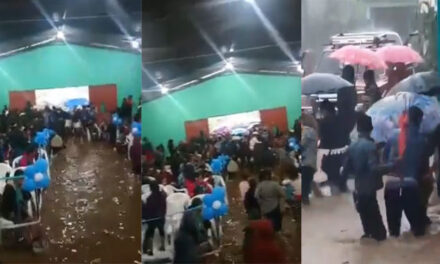 Inundación afecta a una escuela en plenos actos de Independencia Huehuetenango (Video)