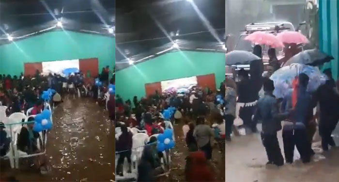 Inundación afecta a una escuela en plenos actos de Independencia Huehuetenango (Video)