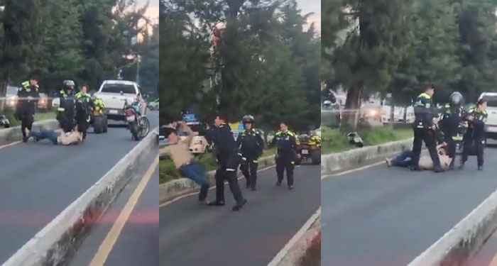 ¡URGENTE! Momento en que PMT le da tremenda golpiza a un hombre (Video)
