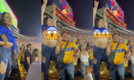 Aficionada se quita la ropa de emoción que ganó su equipo favorito (Video)