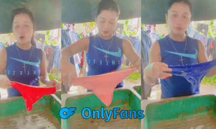 Esme La Chapina prepara y lava sus calzones que va a utilizar en su Only Fans (Video)