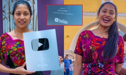 La cantante Ana Gonzáles recibe su placa de Youtube por llegar a 100 MIL-K