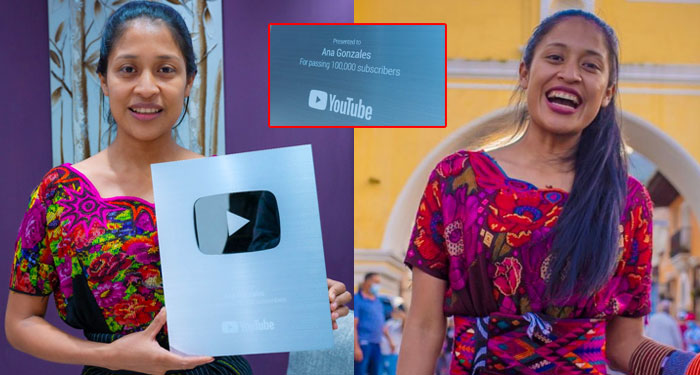 La cantante Ana Gonzáles recibe su placa de Youtube por llegar a 100 MIL-K