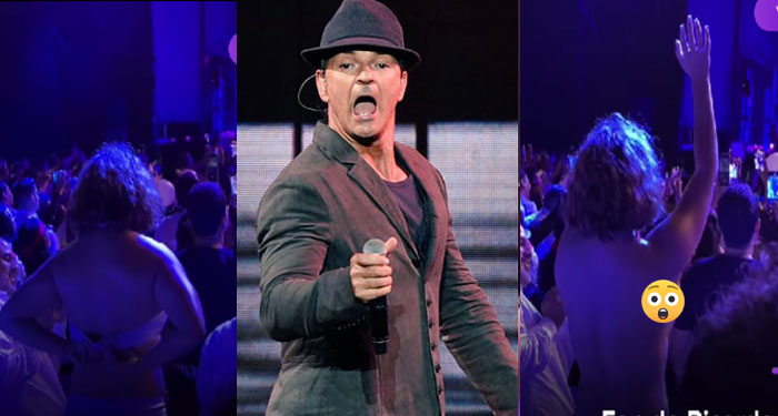 Fan de Ricardo Arjona se quita la ropa en pleno concierto y quedó como Dios la trajo al mundo (Video)
