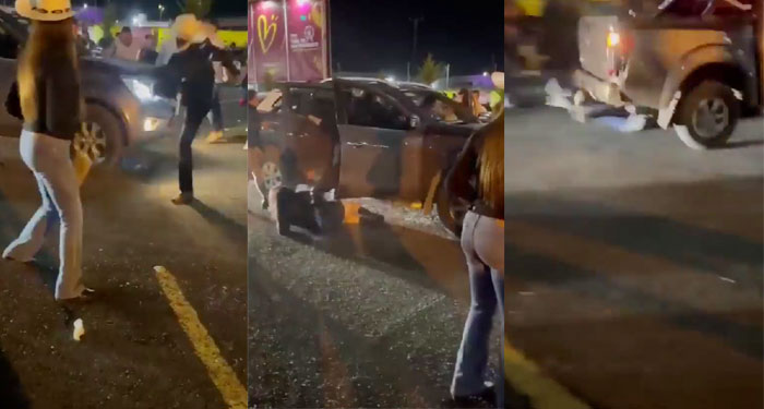 camioneta le pasa las llantas encima a mujer tras una pelea por un hombre (Video)