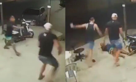 Hombres balean y patean a presunto ladrón que intentó asaltarlos (Video)