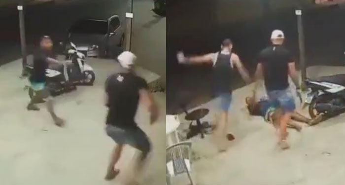 Hombres balean y patean a presunto ladrón que intentó asaltarlos (Video)