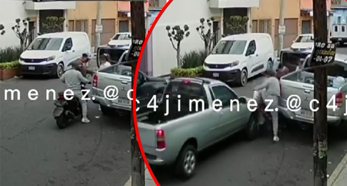Momento en que piloto arrolla a dos ladrones que asaltaban a mujer (Video)