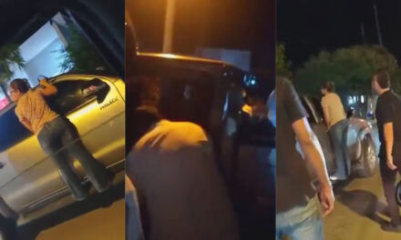 Mujer encuentra a su marido con la amante dentro del carro y se van a los golpes (Vídeo)