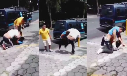 Conductores de microbuses se van a los golpes por pelear el pasaje (Video)