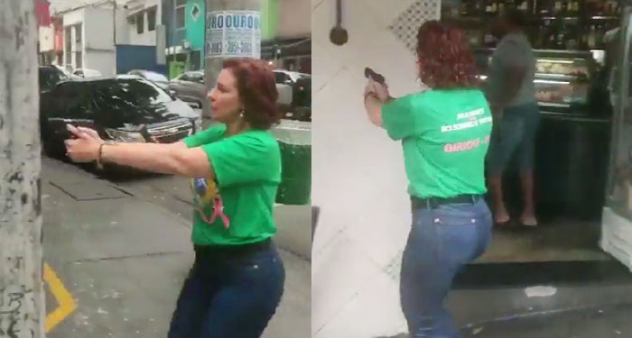 Con arma en mano Diputada brasileña amenaza a simpatizantes de Lula da Silva (Video)