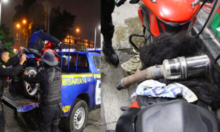 Policías sorprendieron a varios Mareros sobre motocicletas en operativo nocturno