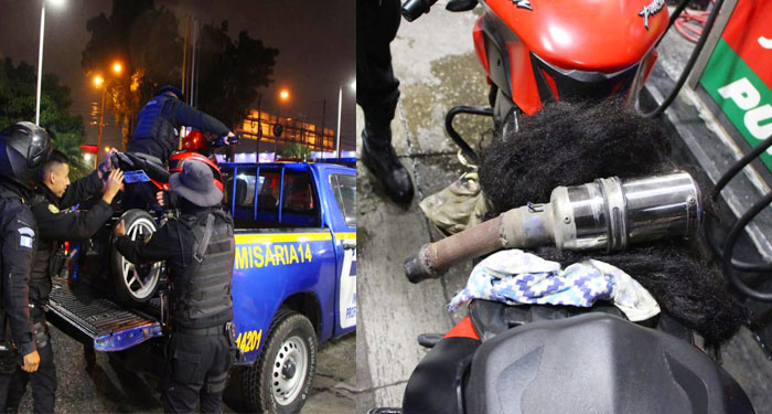 Policías sorprendieron a varios Mareros sobre motocicletas en operativo nocturno