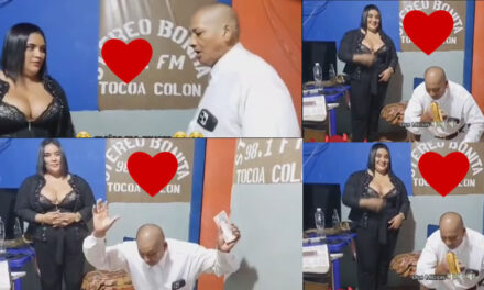 Mujer le declara su amor al Apóstol Santiago Zúñiga en plena transmisión en Vivo (Video)