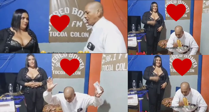 Mujer le declara su amor al Apóstol Santiago Zúñiga en plena transmisión en Vivo (Video)