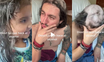 Padre se queda dormido tras beber demasiado alcohol y sus hijos lo rapan (Video)