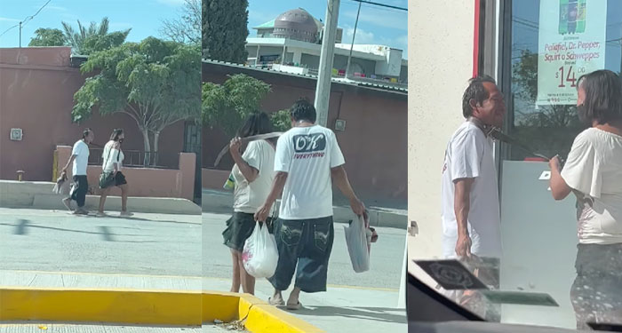 Joven amarra a su novio con un cinturón en el cuello y se lo lleva al súper a pasear (Video)
