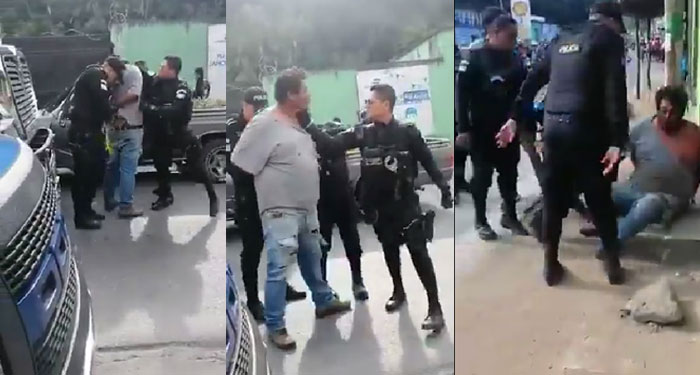Agentes de la PNC le dan tremenda golpiza a un hombre por manejar en estado de ebriedad (Video)