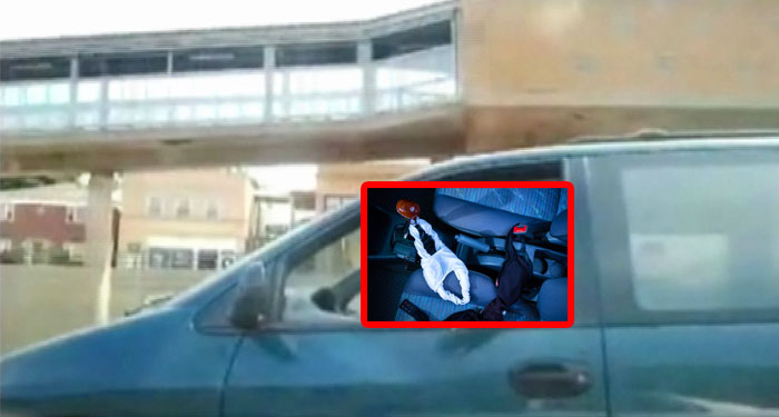 Momento en que pareja es captada teniendo relaciones dentro de un vehículo  (Video)