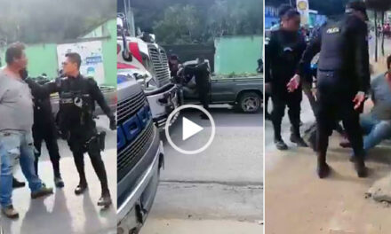 Identifican a los 4 agentes de la PNC que golpearon a hombre que maneja ebrio