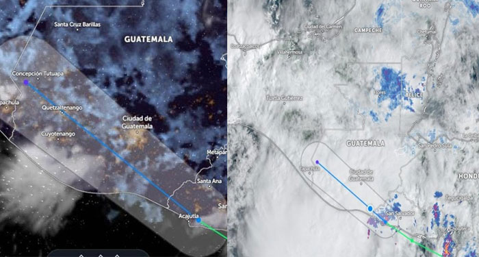 Tormenta Tropical “JULIA” se debilita y cambia su trayectoria a tocar suelo guatemalteco