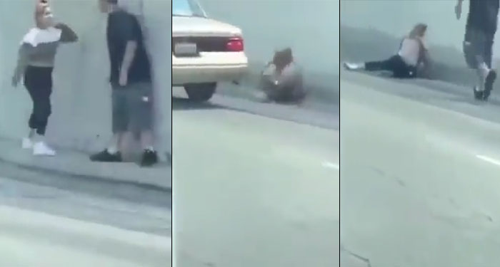 Momento en que mujer es atropellada cuando peleaba con su novio por celos (Video)