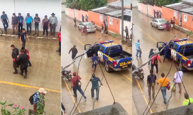 Momento en que Invasores atacan a la PNC a patadas y puñetazos (Video)